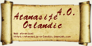 Atanasije Orlandić vizit kartica